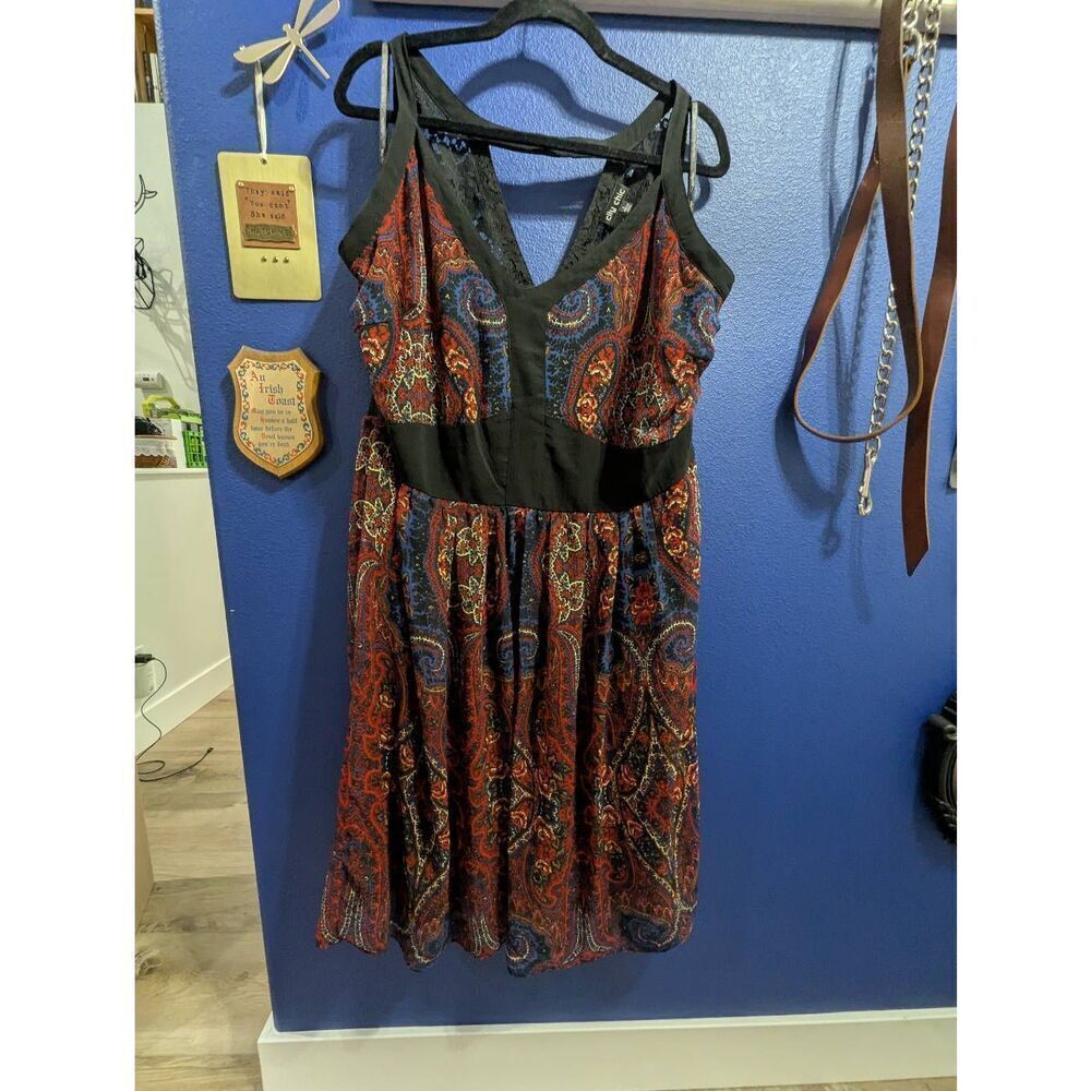 City Chic Dress Paisley Rose Women's Plus 20 3XL NWT Boho Lace